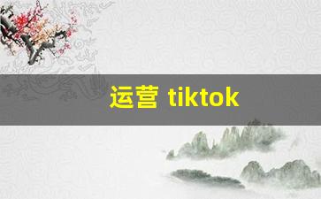 运营 tiktok